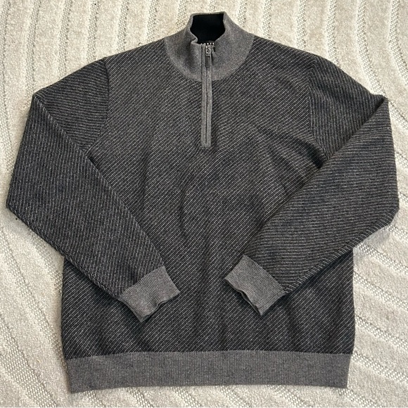 Vintage Forte Cashmere Grey Quarter Zip Sweater - M - Picture 4 of 9